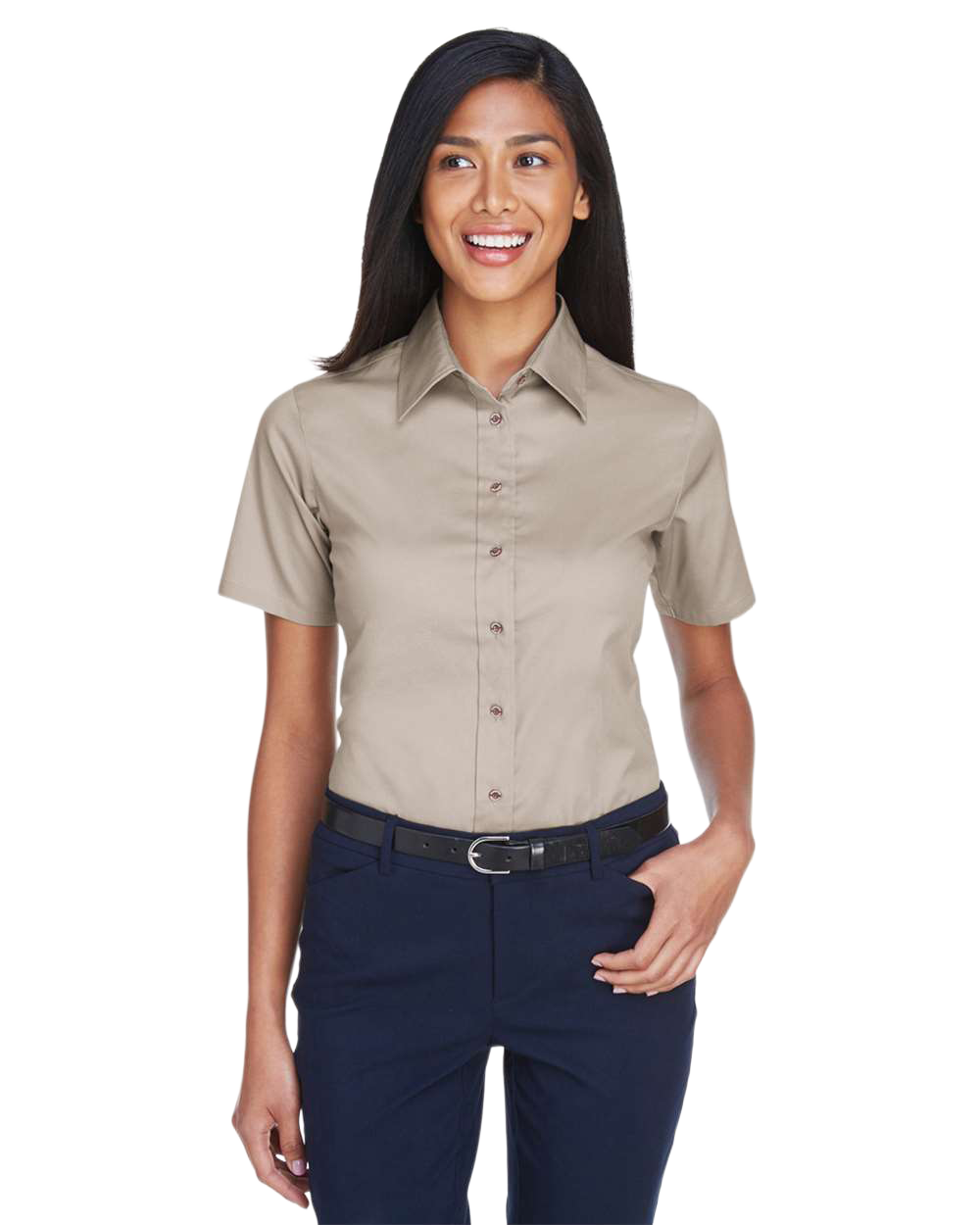 Women Dress Shirt Short Sleeve