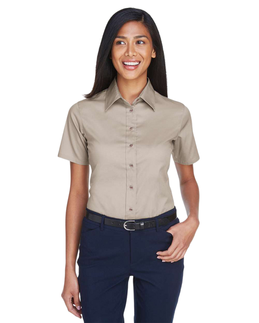 Women Dress Shirt Short Sleeve